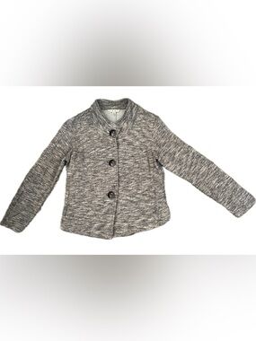 CAbi Gray Marled Knit Button-Front Jacket